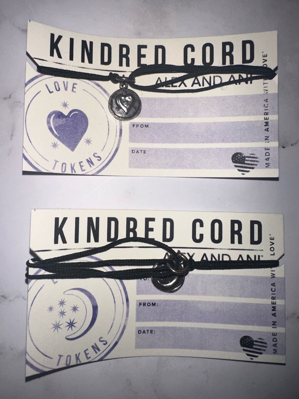 Alex and Ani Kindred Cord Bracelet Set of 4 in Black and Silver - Picture 2 of 4